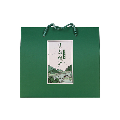 土特产特大号纯绿色礼品盒现货