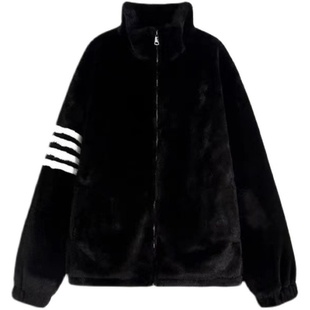 2025冬新款韩版仿獭兔毛皮草外套女中长款宽松显瘦年轻款保暖上衣