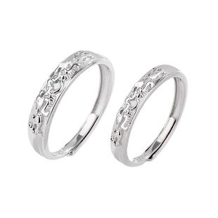 貔貅999足银情侣对戒指环男女款纯银开口戒指招财轻奢高级感指环