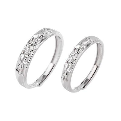999足银一对招财男女精致戒指