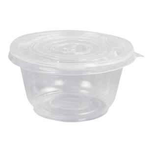 一次性圆形带盖碗食品级打包饭盒850碗整箱加厚透明外卖360冰粉碗