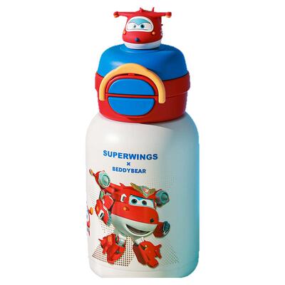 杯具熊儿童保温杯新款双饮杯吸管高颜值大容量男学生上学专用水杯