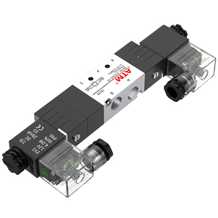 三位五通4V230C-08双头电磁阀中封换向阀24V气动电磁控制气阀220V