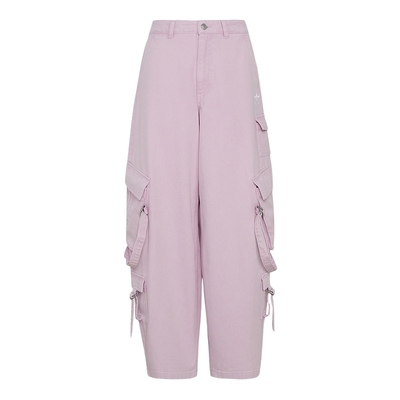 Adidas阿迪达斯三叶草女新款多口袋工装裤宽松运动休闲长裤KU9536