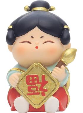 治愈系唐仕女小摆件喜庆新年礼物
