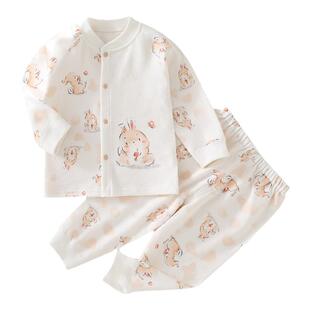 六个月男宝入秋婴儿分体套装秋衣宝宝打底衣服6纯棉外穿秋装7春秋