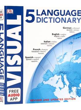 进口英文原版DK 5种语言视觉图解词典 5 Language Visual Dictionary 德语法语英语意大利西班牙语5种语言图解词典 语言学习工具书