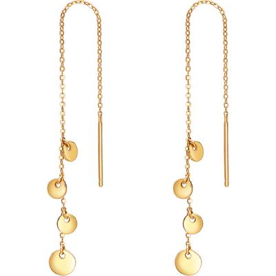 FENS珠宝18k金耳线纯欲闪片耳饰