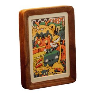 原上城黑胡桃实木摆台相框全家福成长高级感装饰桌面摆件日常送礼