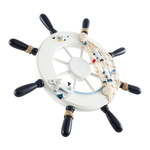 地中海风格装饰舵手船舵环创意幼儿园背景墙海洋风主题墙壁饰挂件