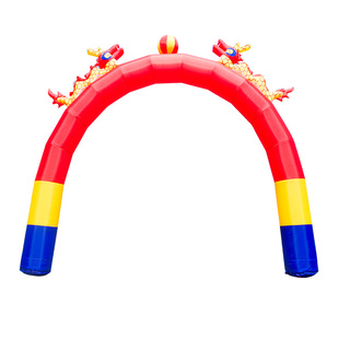 新款婚庆加高充气拱门开业充气双龙拱门结婚小彩虹门庆典门厅气模
