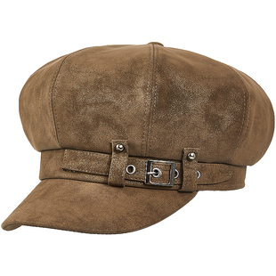 兰诺复古时装帽女款2025秋冬新款显脸小适合方圆脸报童帽鸭舌帽子