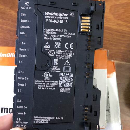 议价全新德国魏德米勒模块模拟量输出 UR20-4AO-UI-16 1315680000