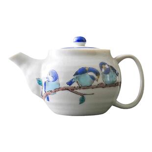 日本进口九谷烧花鸟手绘茶具套装日式和风茶道具茶壶简约一壶两杯