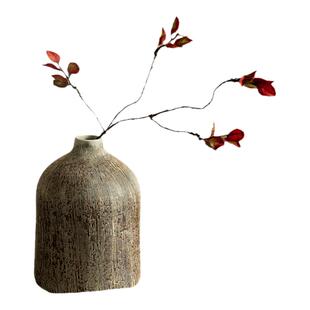 复古做旧刻纹陶瓷创意水培禅意花瓶 民宿书房文艺家居摆件插干花