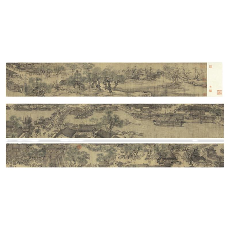 张择端清明上河图全图十大名画国中堂字画客厅卷轴挂画装饰复制画