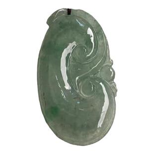 缅甸天然翡翠吊坠A货冰种绿色果绿色如意吊坠绿色万事如意挂件