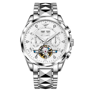 瑞士欧品客名表男士手表男款大表盘全自动机械表夜光防水钨钢腕表