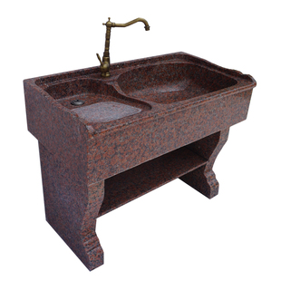 石头洗衣池户外大理石水池花园室外一体落地式庭院石材洗手池水槽