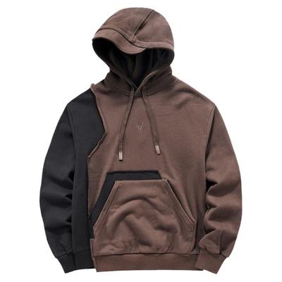 机能连帽拼接撞色卫衣