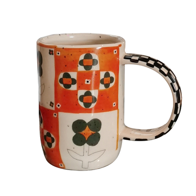 釉下彩泼墨手捏陶瓷马克杯