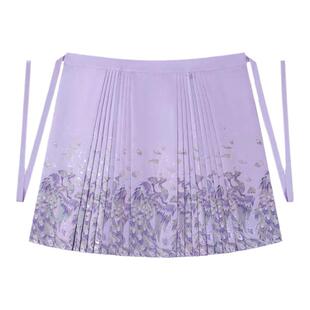 紫色穿搭服装汉洋折衷汉服秋冬日常紫色交领开衫马面裙Lolita罩裙