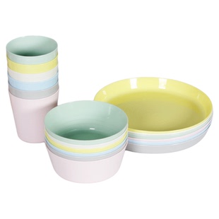 宜家儿童餐具卡拉斯彩色餐盘幼儿园耐摔碗食品级水杯刀叉勺子套装