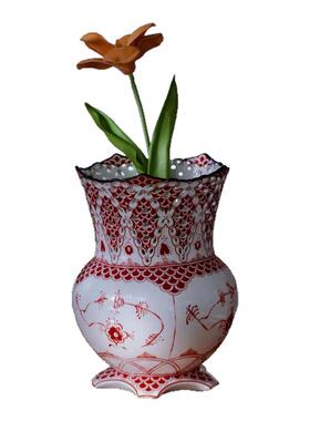 青花陶瓷中古花瓶摆件花器