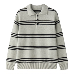 虾酱麻麻男童毛衣冬季2025新款男孩条纹衣服洋气保暖儿童装针织衫