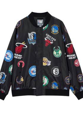 tq区绫致杰克琼斯NBA联名男秋冬夹克舒适百搭衣身满印长袖
