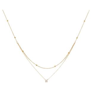 精致双层设计款项链女气质轻奢小众高级感叠戴夏锁骨链颈链choker