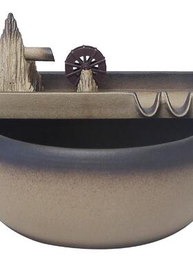 室内桌面陶瓷招财雾化小喷泉送礼