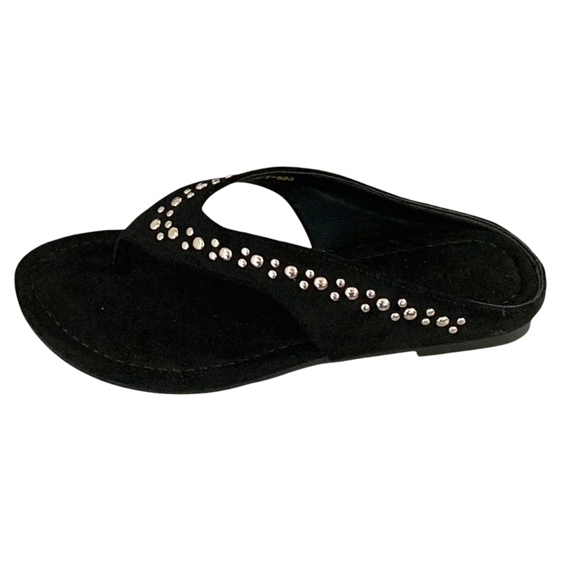 668-1~平底法式高级感铆钉夹趾人字拖鞋女鞋子外穿2026年夏季新款