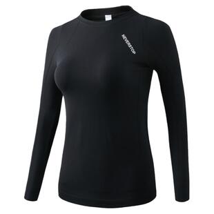 岚纹紧身瑜伽服长袖女秋冬弹力跑步t恤训练健身服打底衫运动上衣