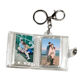 迷你3小相册军恋一寸2寸钥匙扣情侣照片打印随身携带挂件礼物定制