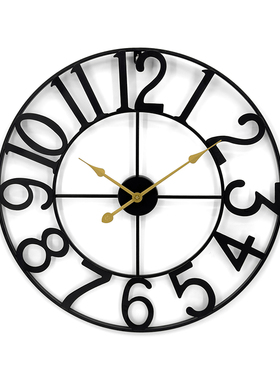 欧式装饰钟表家用复古客厅铁艺挂钟简约创意静音墙壁钟clock