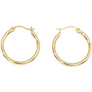 18K金耳扣配件diy耳夹黄金耳圈扣玉珠珍珠耳钉空托玫瑰金彩金耳饰