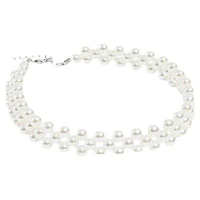 复古多次手作编织珍珠颈链项链