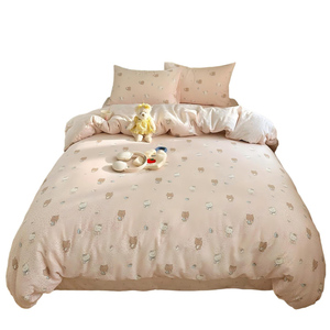 卡通KT猫纯棉床上四件套100全棉被套可爱儿童床品宿舍床单三件套4