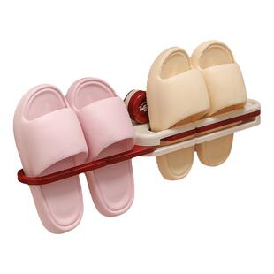 吸盘式折叠拖鞋架浴室免打孔卫生间置物架壁挂式收纳沥水壁挂架子