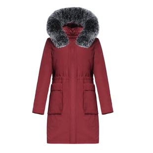 恒源祥新款活里活面中老年妈妈装脱卸中长款派克羽绒服女加厚品牌