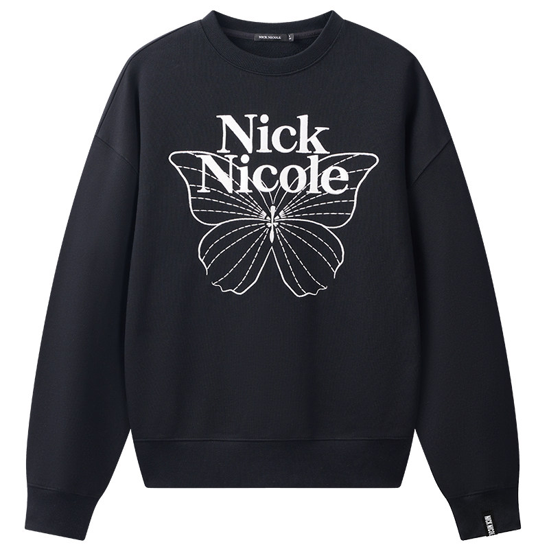 NICK&NICOLE小蝴蝶【徐睿知同款】卫衣2026秋季韩风女生百搭圆领