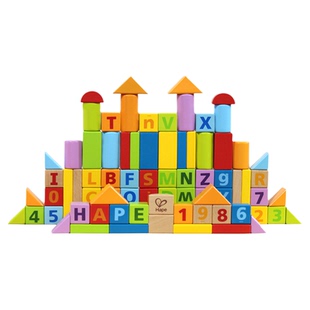 Hape80粒积木益智拼装大颗粒玩具 1岁男女孩幼儿宝宝早教儿童启蒙