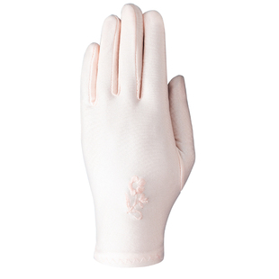 防晒手套夏季轻薄款冰丝绣花防紫外线高弹户外分指骑行透气防护女