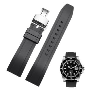 硅胶手表带适用万国帝舵欧米茄精工百年灵劳力士黑绿水鬼快拆表链