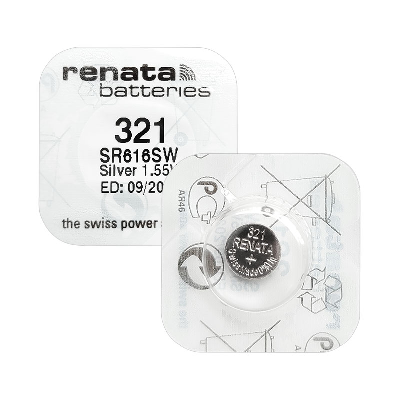 RENATA原装进口321/SR616SW手表电池适用欧米茄浪琴DW天梭铁达时阿玛尼依波石英表机械表SR65 LR616纽扣电子