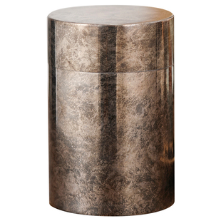 斑锡龙锡罐仿古纯锡茶叶罐密封储茶罐直筒大口款手工锡器春晖茶仓