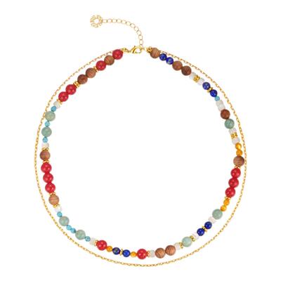 sunshifen18k镀金串珠项链