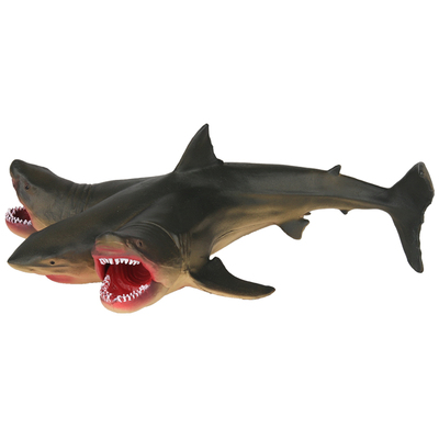 史前海洋怪兽三头鲨鱼模型玩具