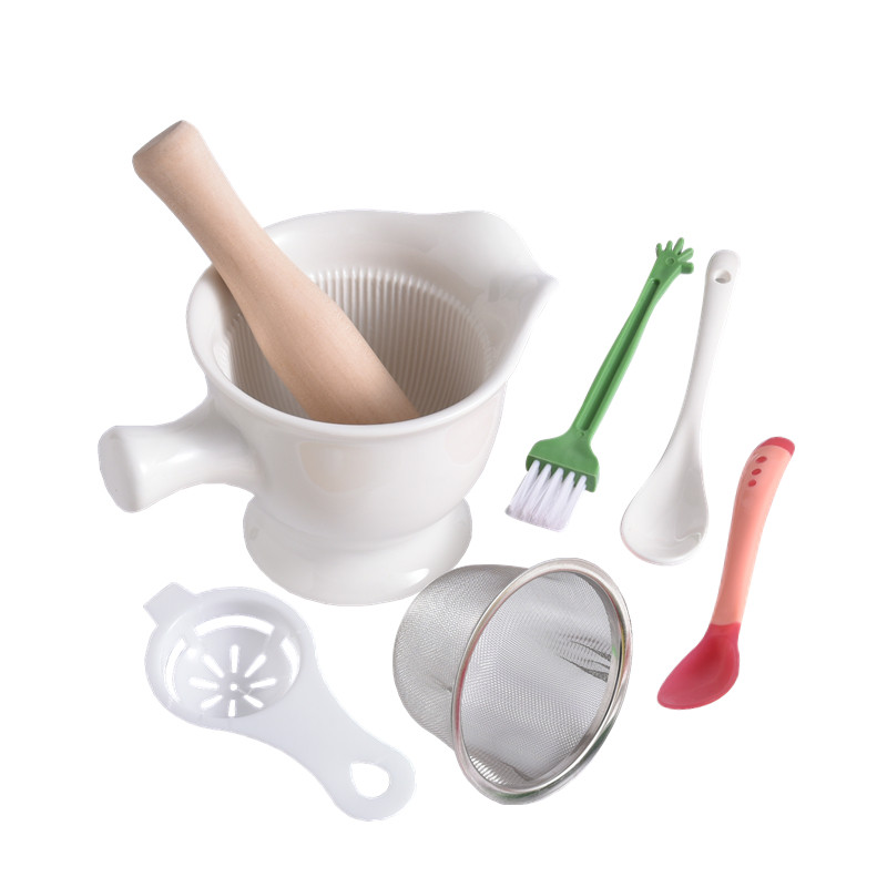 陶瓷研磨器婴儿宝宝辅食工具研磨碗菜泥肉泥米糊骨瓷大号研磨捣碗